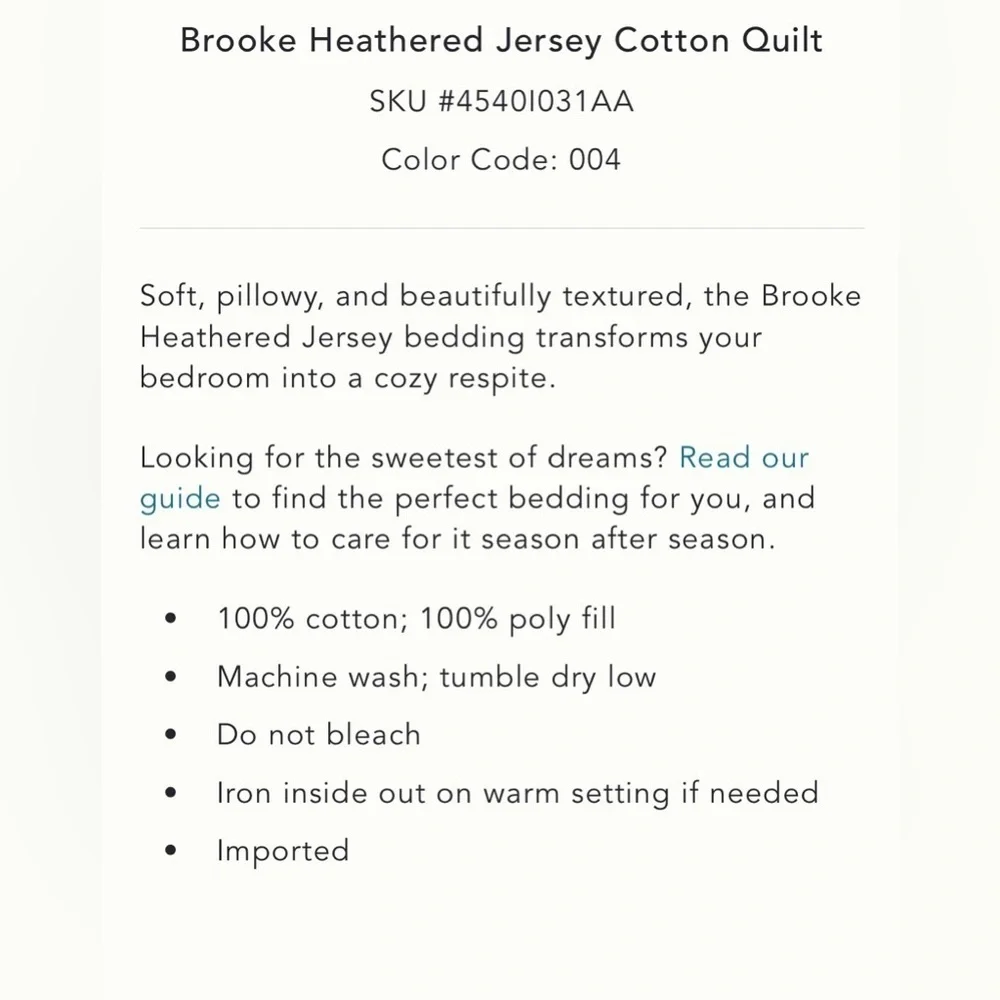 Anthropologie Brooke Heathered Jersey Cotton Quilt Size Cal King NWT